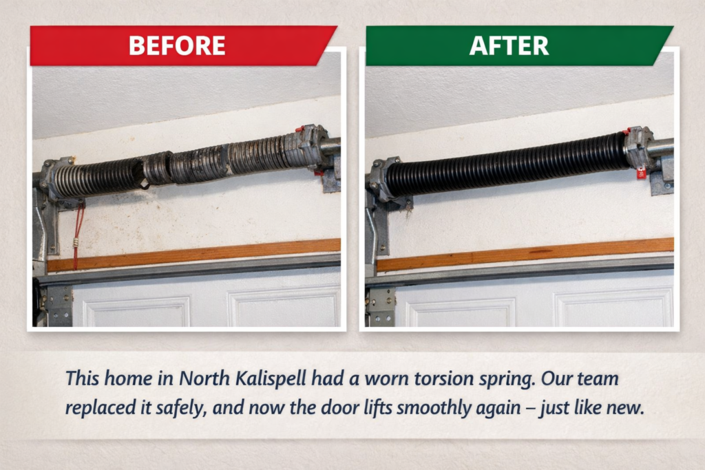 Garage Door Spring Replacement Before and After 