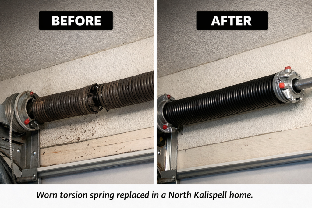 Garage Door Spring Replacement Before and After 